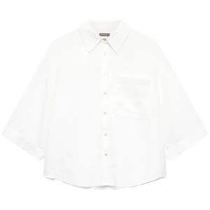 Mint Velvet White Linen Collared Shirt